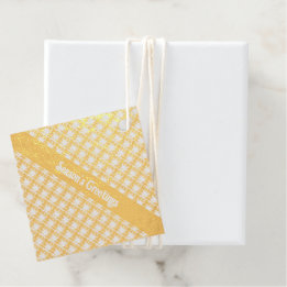 Étiquette-cadeau Huile d'or Plaid