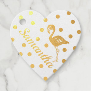 Étiquette-cadeau Ile tropicale Flamant rose rose Oiseau Personnalis