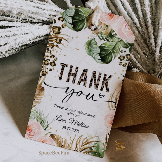 Étiquette cadeau imprimé safari léopard Enclos pou (safari leopard favor tags, jungle theme favor tags, leopard print birthday tags, animal print favor )