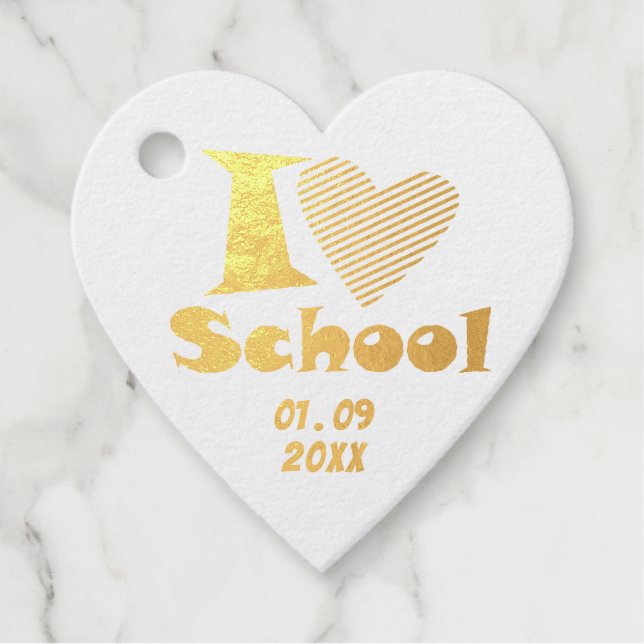 Étiquette-cadeau J'Aime L'École. Retour à l'école. Diplôme de dessi (Devant)