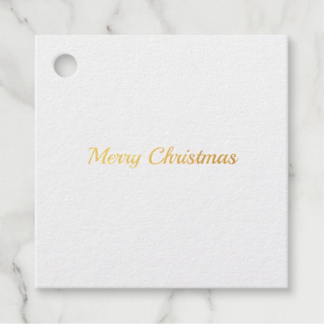 Étiquette-cadeau joyeux noël simple feuille cadeau minimum (Devant)
