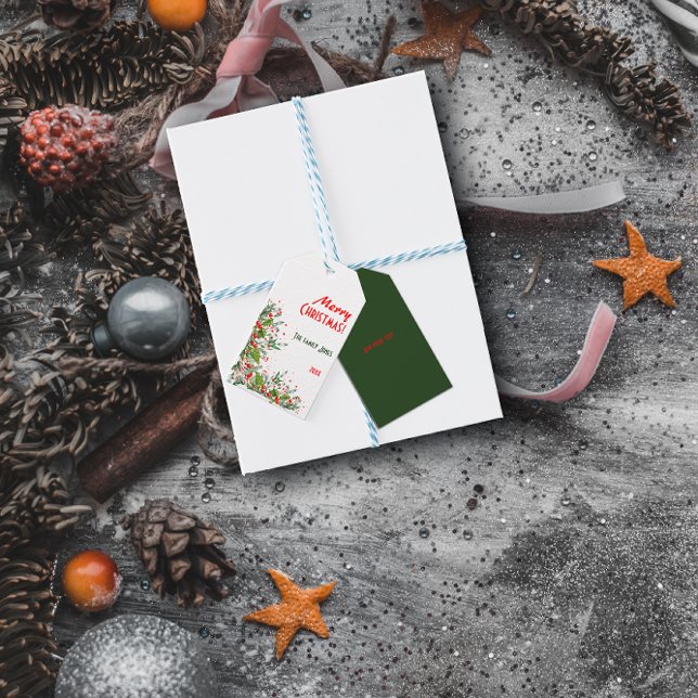 Étiquette cadeau Joyuses Fêtes écriture moderne ve (Créateur téléchargé)