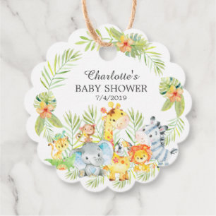 Étiquette cadeau Jungle Animaux garçons Baby showe