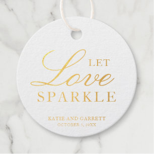 Étiquette-cadeau Laissez Love Sparkle Elegant Mariage Gold Foil