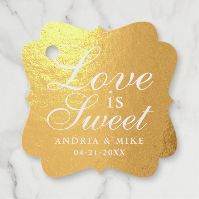 Étiquette-cadeau L'amour est une expression douce | Élégant Monogra (Devant)