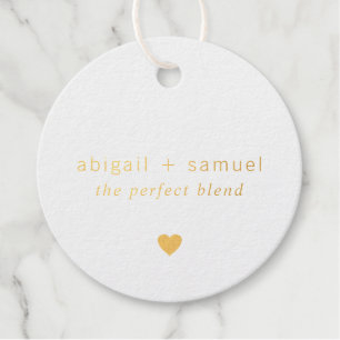 Étiquette-cadeau Le mélange parfait Mariage à la feuille d'or moder