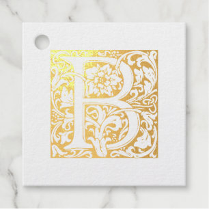 Étiquette-cadeau Lettre mariage B Monogramme illuminée