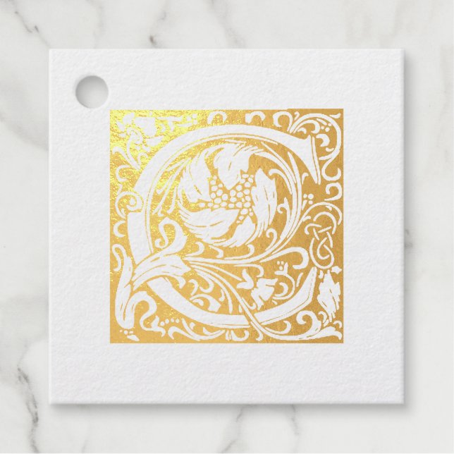 Étiquette-cadeau Lettre mariage C Monogramme (Devant)