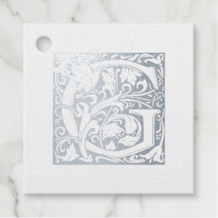 Étiquette-cadeau LETTRE mariage ÉCLAIRÉE G MONogramme