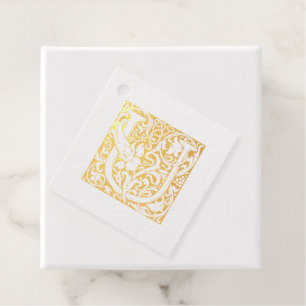 Étiquette-cadeau Lettre mariage illuminée U Monogramme