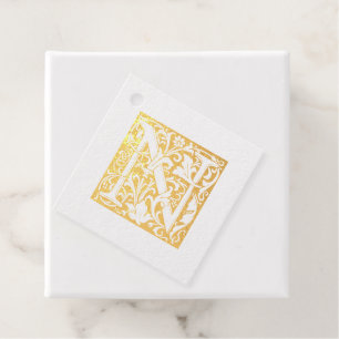 Étiquette-cadeau Lettre mariage N Monogramme