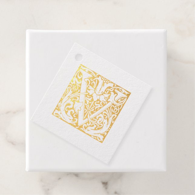 Étiquette-cadeau Lettre mariage V Monogramme (Avec boite)