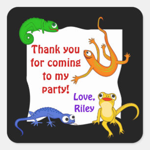 Étiquette cadeau Lizard Silly Leaping