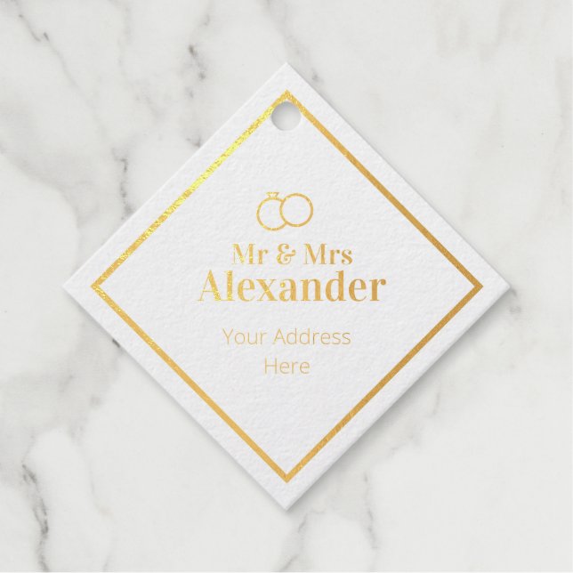 Étiquette-cadeau M. & Mme Nom et adresse (Devant)