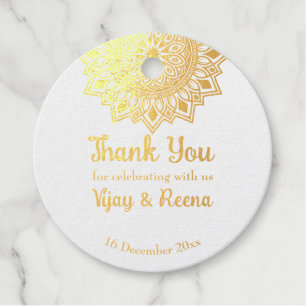 Étiquette-cadeau Mandala design nom personnalisé mariage déjoué