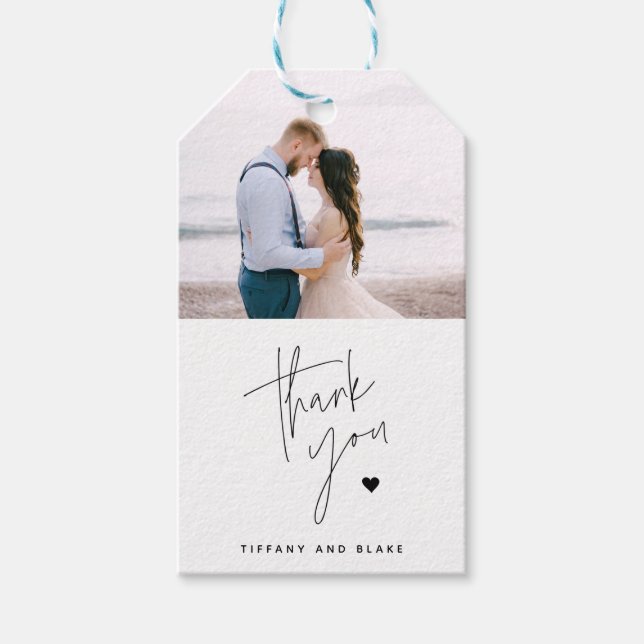 Étiquette cadeau Mariage Coeur Chic (Devant)