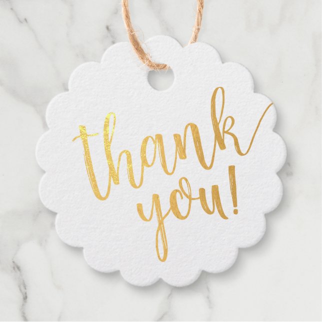 Étiquette-cadeau Mariage de germes rustiques Monogramme Real Gold F (Devant)