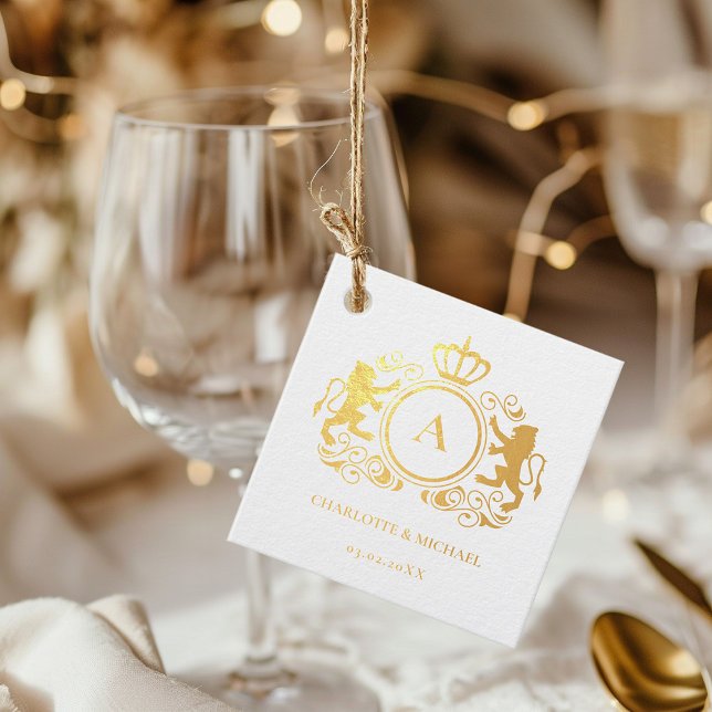 Étiquette-cadeau Mariage de monogramme de logo spécifique au client (Créateur téléchargé)