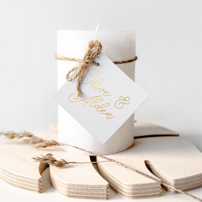 Étiquette-cadeau Mariage de noms de script surdimensionnés (Créateur téléchargé)