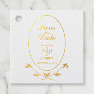 Étiquette-cadeau Mariage Foil Enregistrer la date