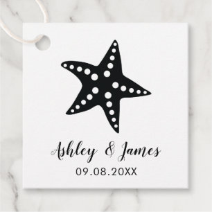 Étiquette cadeau Mariage Starfish, Favori de plage