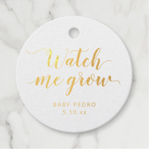 Étiquette-cadeau Me regarder grandir Merci Baby shower simple Plant