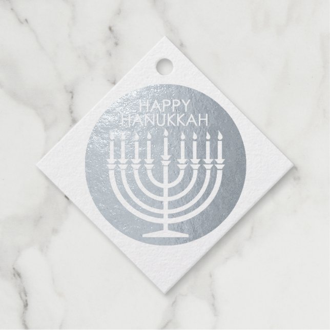 Étiquette-cadeau Menorah Hannukah (Devant)