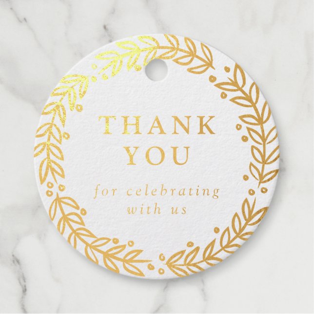 Étiquette-cadeau Merci de couronne d'or (Devant)