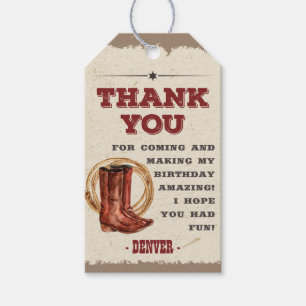 Étiquette cadeau Merci de fête d'anniversaire de C