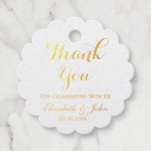 Étiquette-cadeau Merci de mariage élégant