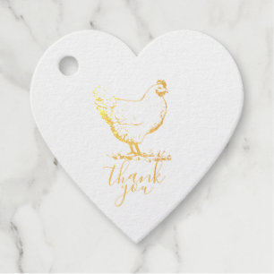 Étiquette-cadeau Merci Ferme Poulet Hen Logo Luxe