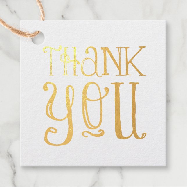 Étiquette-cadeau MERCI moderne fun main lettré typographie (Devant)