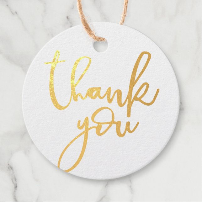 Étiquette-cadeau MERCI moderne lettrage à la main (Devant)