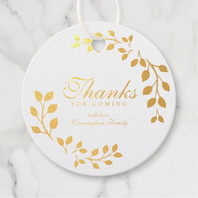 Étiquette-cadeau Merci Pour Les Botaniques De Foliage D'Aquarelle À (Devant)