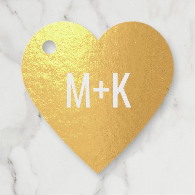 Étiquette-cadeau Message personnalisé en arrière | Initiales à l'av (Devant)