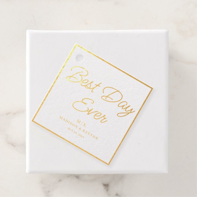 Étiquette-cadeau Minimaliste et Chic | Mariage  (Avec boite)
