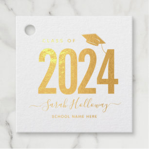 Étiquette-cadeau Moderne Chic Graduation Blush Pink Grad Party