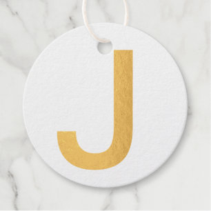 Étiquette-cadeau Monogramme ajouter le nom lettre alphabet simple m