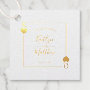 Étiquette-cadeau Monogramme Lecture Carte Mariage Or