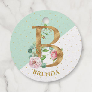 Étiquette-cadeau Monographie florale La lettre B est pour Brenda
