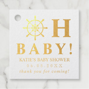 Étiquette-cadeau Nautique Oh Bébé ! Merci baby shower