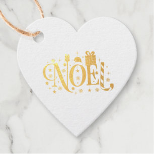 Étiquette-cadeau Noel Christmas Texte Foil Favoriser Tags