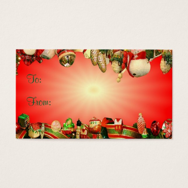 Étiquette cadeau Noël Déco (Devant)