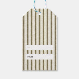 Étiquette cadeau Noël rayures vertes vintage simpl