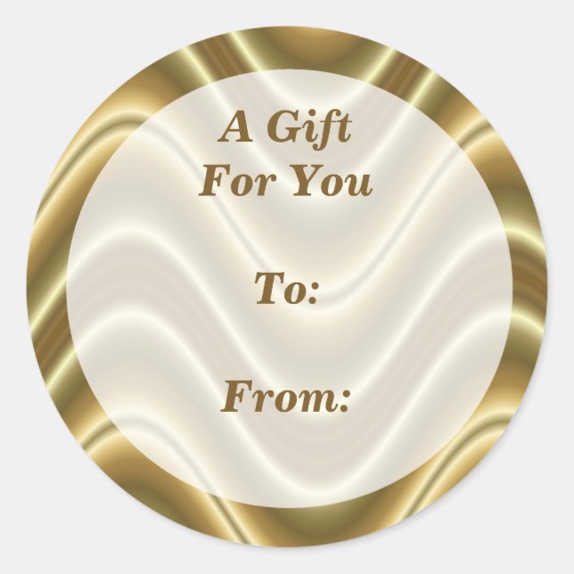 étiquette cadeau or (Devant)