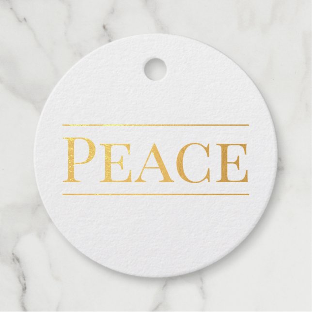 Étiquette-cadeau PAIX Gold Foil (Devant)