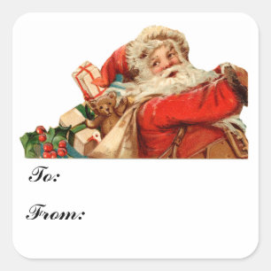 Étiquette cadeau père Noël