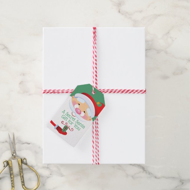 Étiquette cadeau Père Noël secrète (Avec de la ficelle)