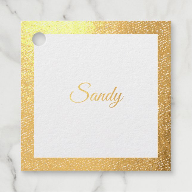 Étiquette-cadeau Personnaliser Parties scintillant Gold Image Votre (Devant)