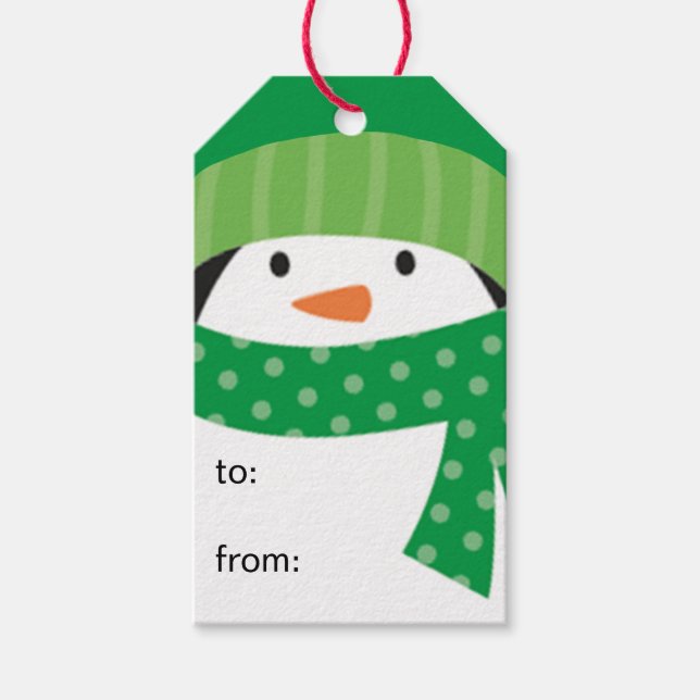 Étiquette Cadeau Pingouin (Devant)